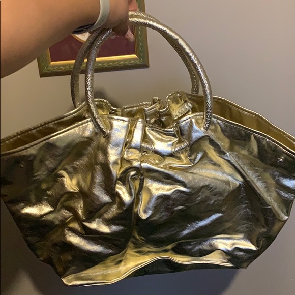 Mariah Carey Metallic Gold Hobo Handbag - Picture 1 of 3